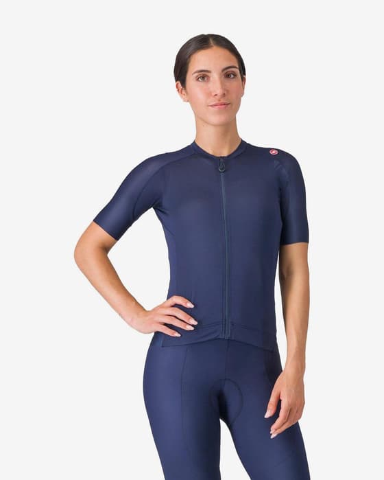 Maillot Castelli Espresso manches courtes bleu nuit femme