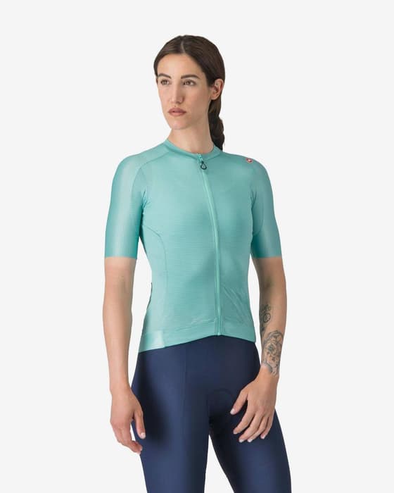 Maillot Castelli Espresso manches courtes bleu piscine femme