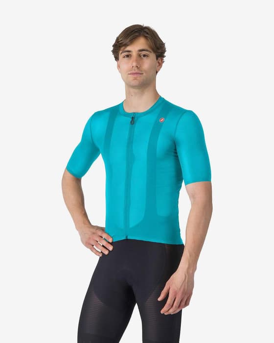 Maillot Castelli Superleggera A/C manche courte bleu piscine