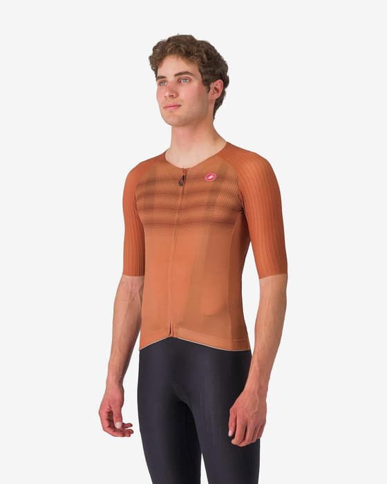 Maillot Castelli Aero RC 8S manche courte marron orange