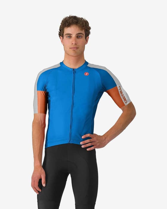 Maillot Castelli Entrata 6 manche courte bleu cobalt