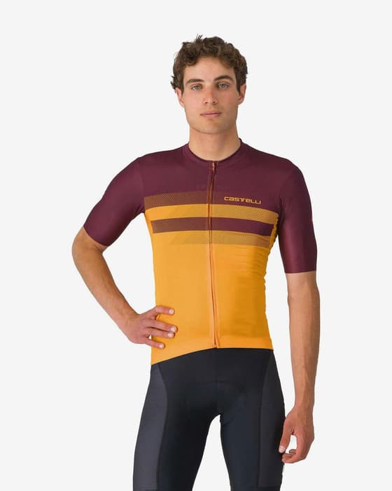 Maillot Castelli Simbolo manche courte orange vif bordeaux