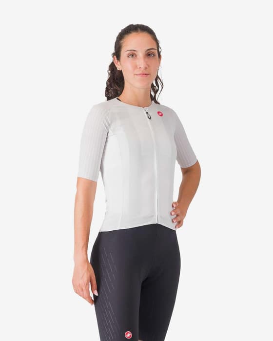 Maillot Castelli Aero RC 8S manche courte blanc gris femme
