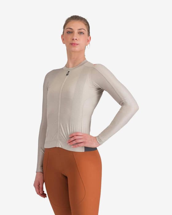 Maillot Castelli Espresso manche longue beige femme