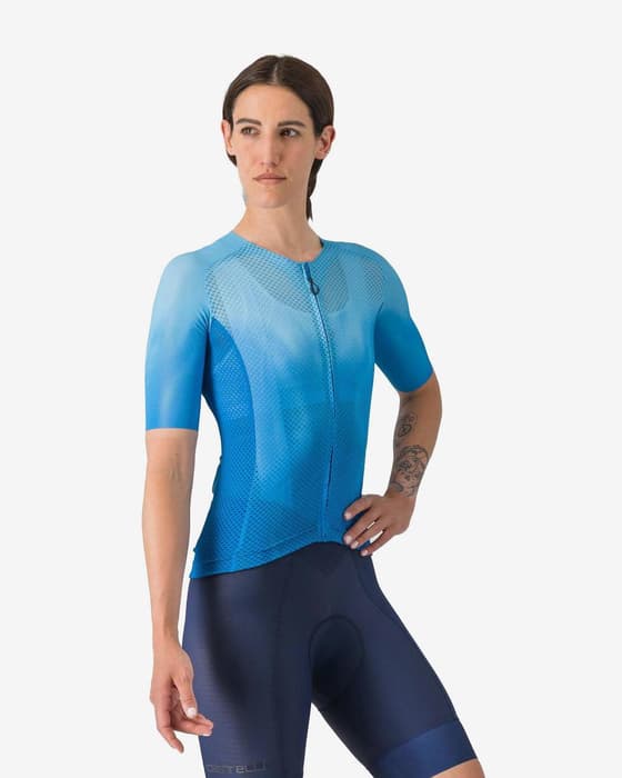 Maillot Castelli Climber's A/C manche courte bleu ciel femme