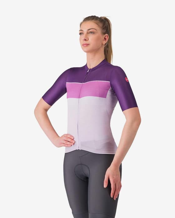 Maillot Castelli Élégant manche courte violet femme