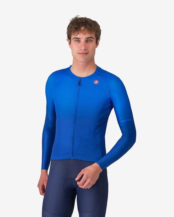 Maillot Castelli UPF manche longue bleu cobalt
