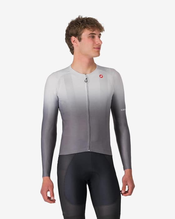Maillot Castelli UPF manche longue blanc gris foncé