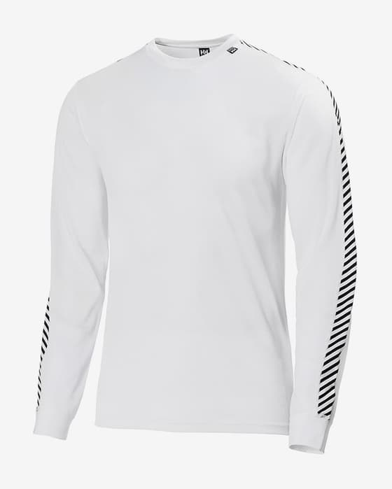Camiseta interior Helly Hansen Lifa Stripe Crew manga larga blanco