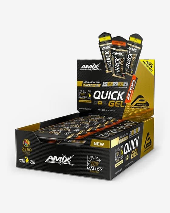 Gel energético Amix Quick con cafeína sabor naranja 45 g (40 unidades)