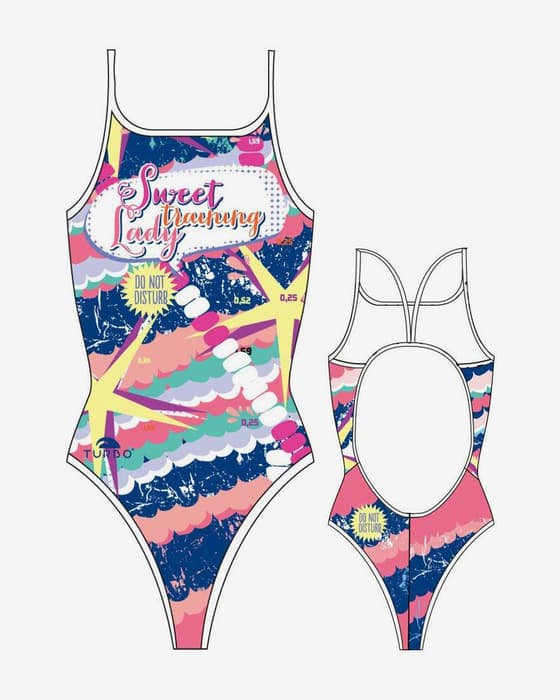 Maillot de bain de natation Turbo Sweet Training bretelles fines rose femme