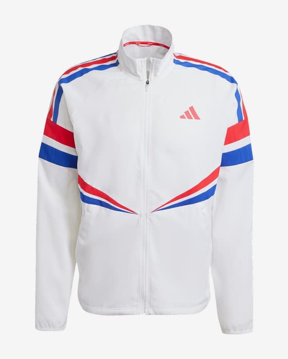 Veste adidas Adizero Retro Running blanc bleu rouge