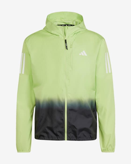 Casaco com capucho adidas Own the Colorblock Jalf Run verde claro preto
