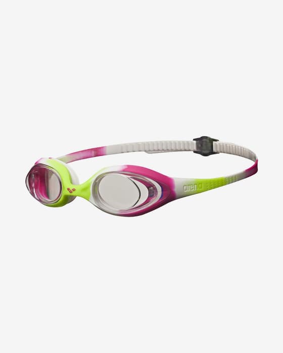 Gafas de natación Arena Spider Junior lima fucsia lentes transparentes