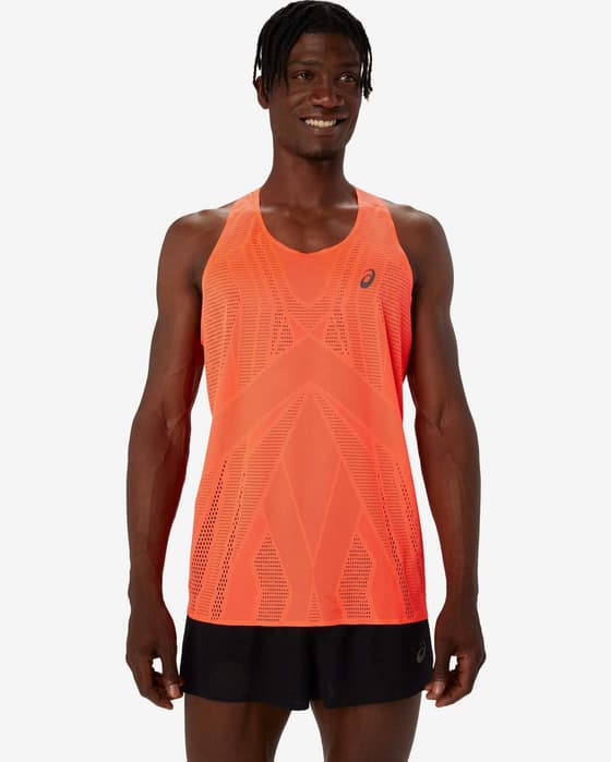 Camiseta ASICS Metarun Singlet tirantes naranja