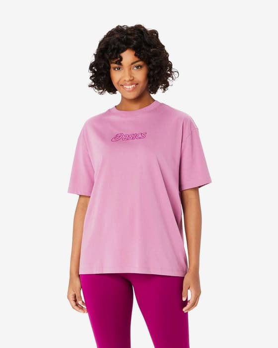 Camiseta ASICS Logo Basic manga corta rosa claro mujer
