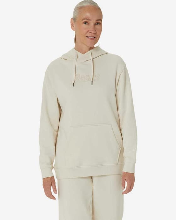 Sudadera con capucha ASICS Sweat Full Logo blanco mujer