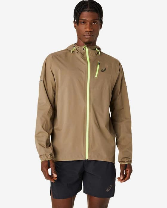Chaqueta ASICS Fujitrail beige verde fluor