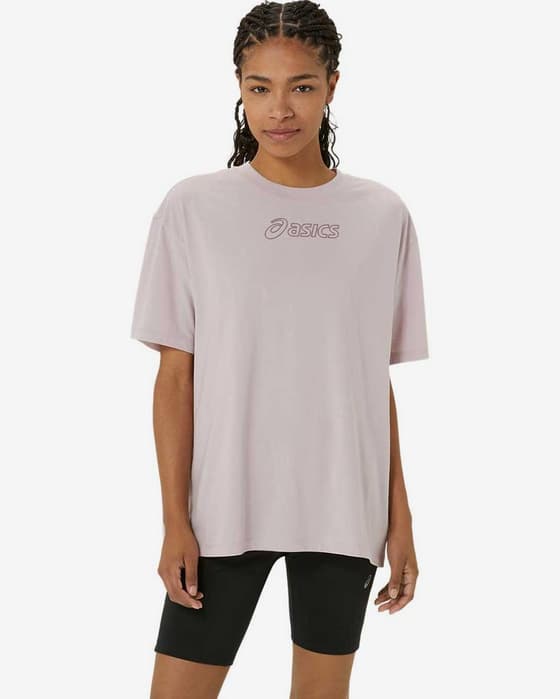 Camiseta ASICS Logo Basic manga corta rosa blanco mujer