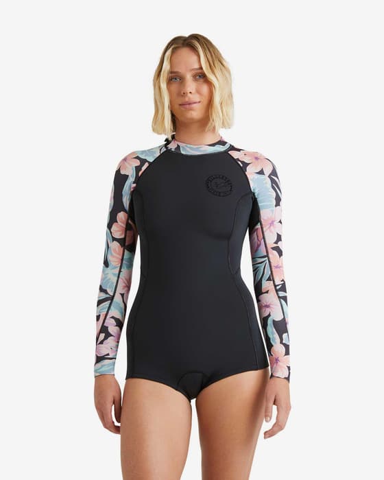 Billabong Spring Fever Natural Damen Neoprenanzug 2/2 mm schwarz/rosa/blau