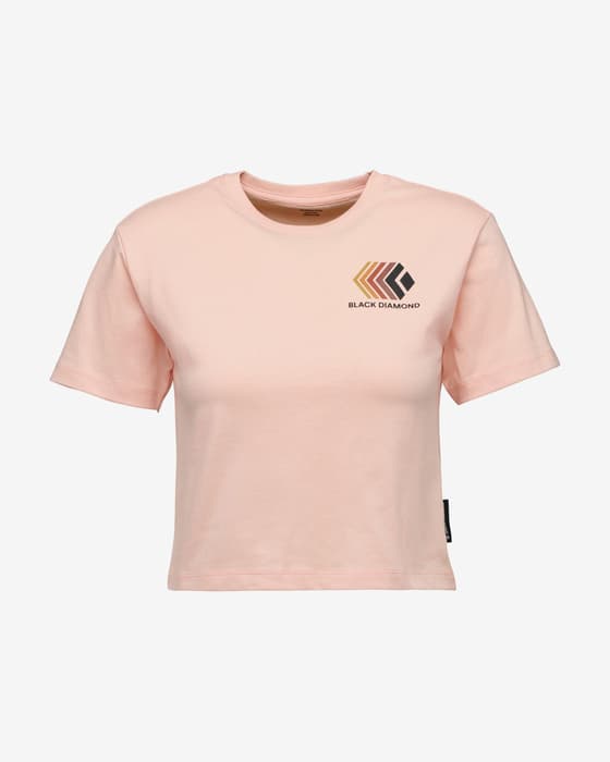 Camiseta Black Diamond Faded Crop manga corta rosa mujer