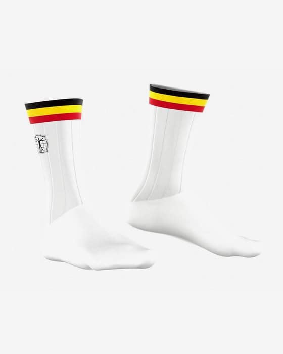 Calcetines Bioracer Official Belgian Cycling Aero blanco