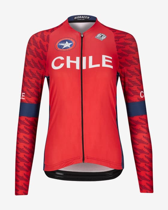 Maillot Bioracer Icon Fédération du Chili manches longues rouge