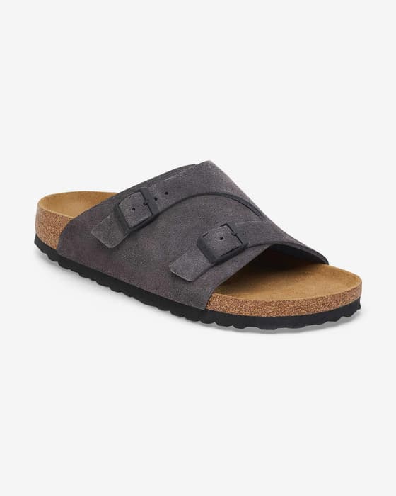 Sandalias Birkenstock Zürich Suede Estrecho gris oscuro