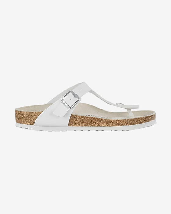 Sandalias Birkenstock Gizeh Birko-Flor blanco puro mujer