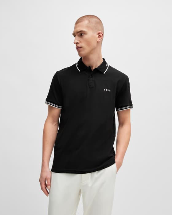 Polo Boss Green Paul manga corta negro puro