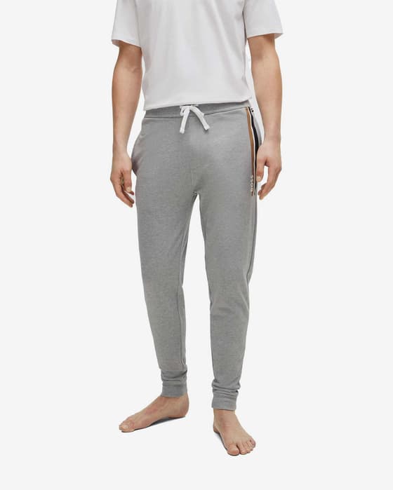 Pantalon BOSS Stripes Printed gris beige noir