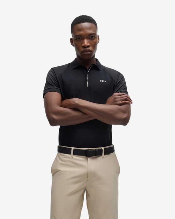 Polo BOSS Green Paddy 2 manga corta negro puro