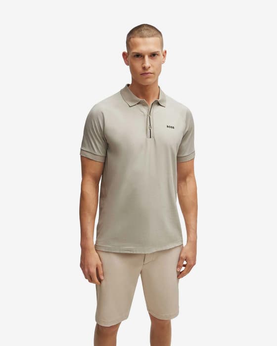 Polo BOSS Green Paddy 2 manga corta gris