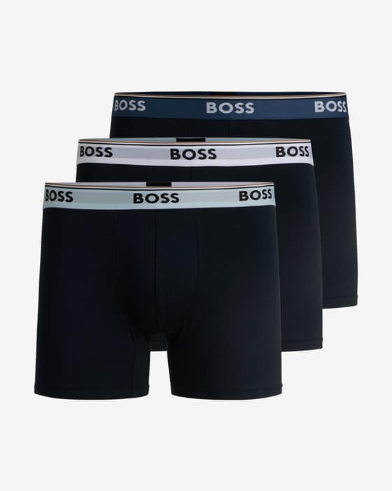Bóxer BOSS Power Logo negro blanco azul (3 unidades)