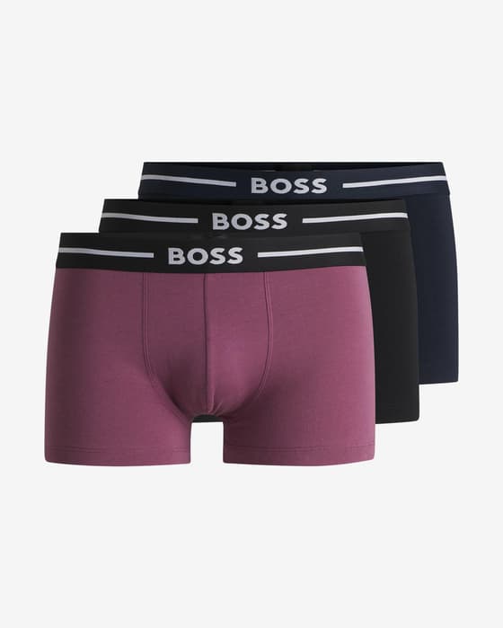 Bóxer BOSS Bold lila negro blanco (3 unidades)