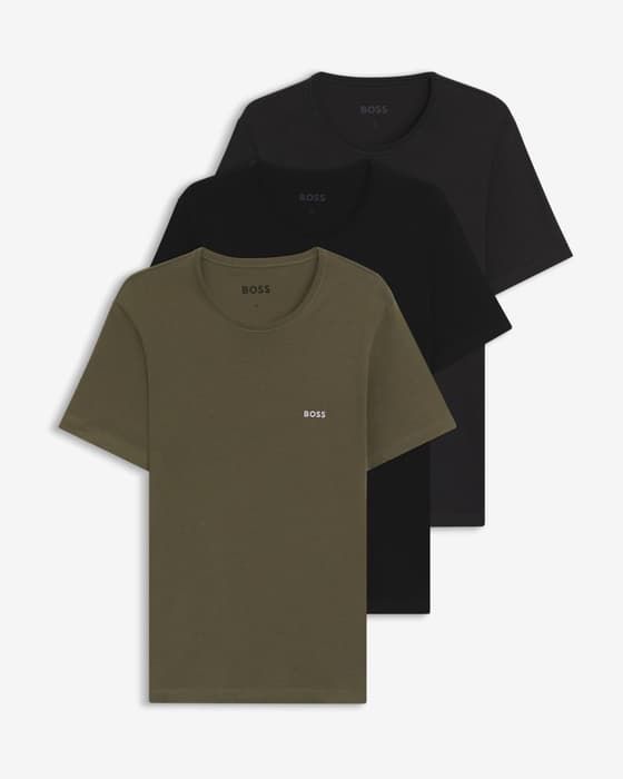 Camiseta BOSS Classic Logo manga corta verde negro gris (3 unidades)