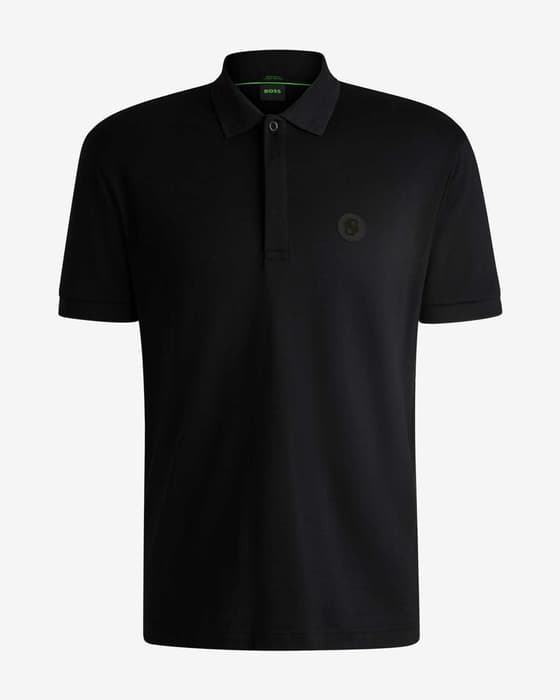 Polo BOSS Green Paddy TL manga corta negro puro
