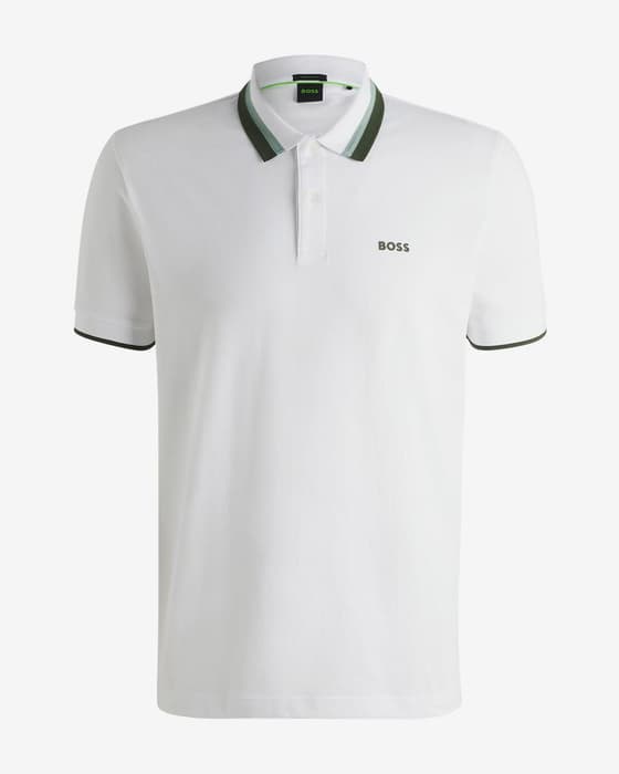 Polo BOSS Green Paddy AP Heritage manga corta blanco puro