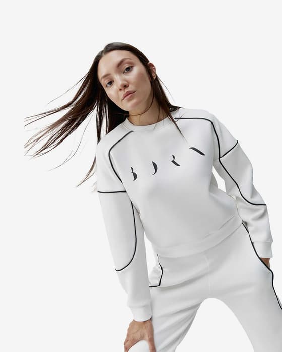 Bluza Born Living Yoga Agda Performance biała neutralna czarna damska