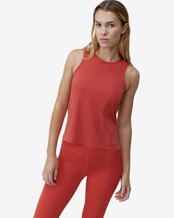 Camiseta Born Living Yoga Race sin mangas naranja oscuro mujer