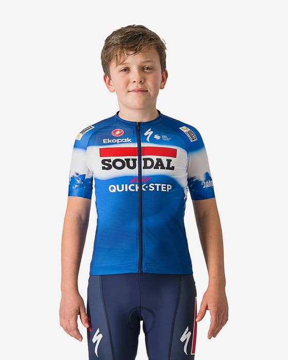 Maillot Soudal Quick-Step 2024 Aero manche courte bleu enfant