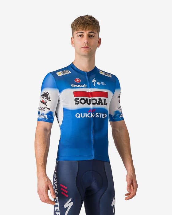 Maillot Soudal Quick-Step 2024 Competizione 3 manche courte bleu