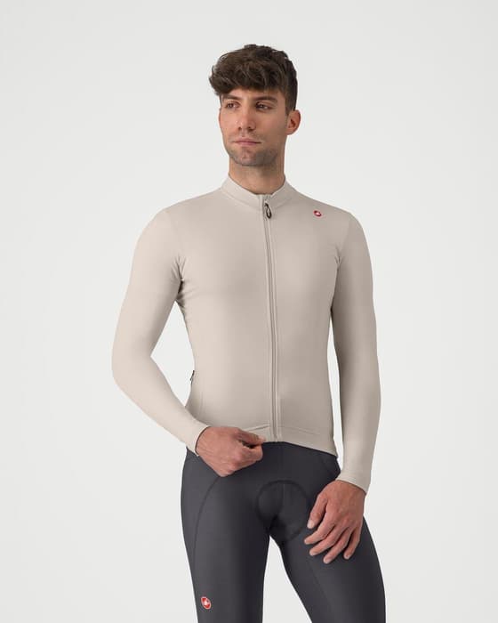 Maillot Castelli Espresso Thermal manga larga beige arcilla