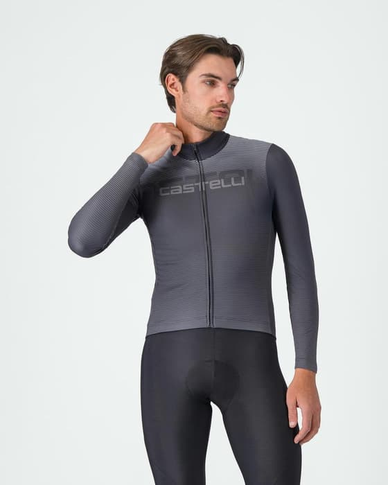 Maillot Castelli Apice Thermal manga larga gris oscuro