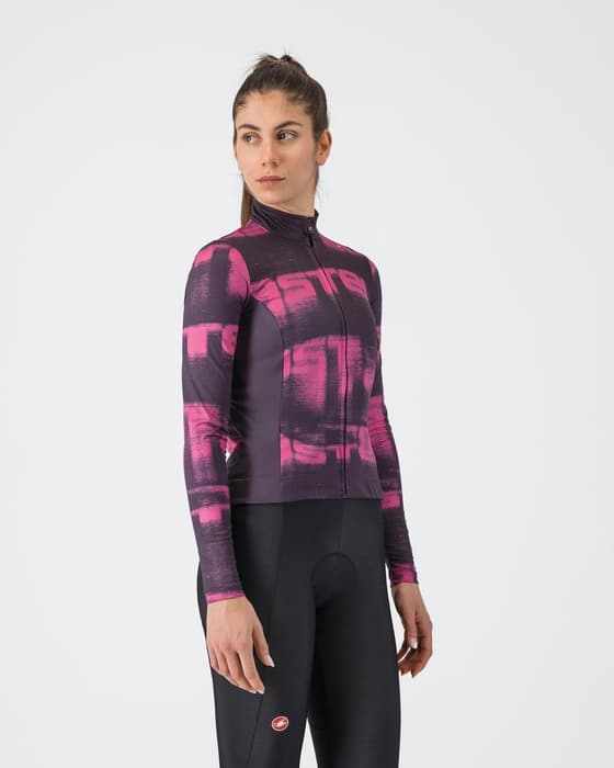 Maillot Castelli Blur Thermal manga larga violeta rosa mujer