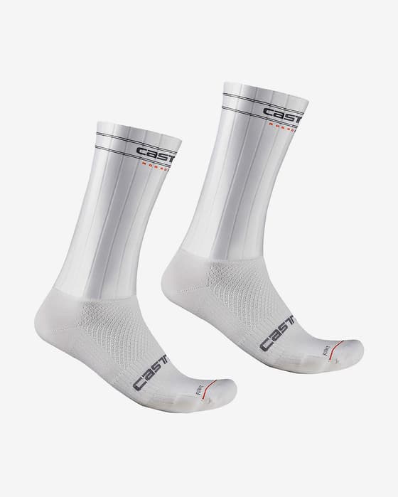 Pack calcetines Castelli Fast Feet 3 blanco (2 pares)