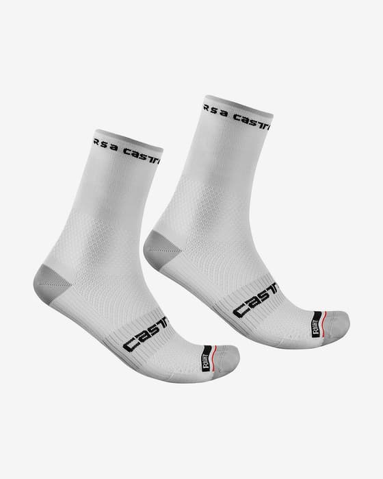Pack calcetines Castelli Pro 15 Rosso Corsa blanco (2 pares)