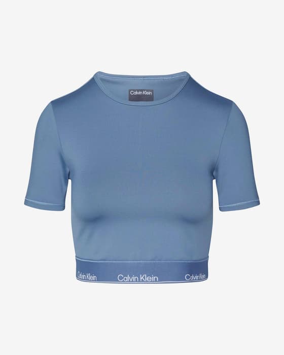 Camiseta Calvin Klein Sport Cropped manga corta azul mujer