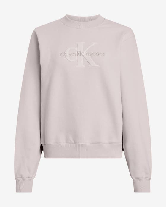 Sudadera Calvin Klein Jeans Chenille Monologo Crew rosa mujer