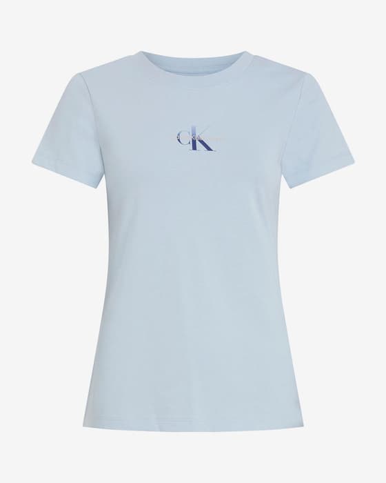 Camiseta Calvin Klein Jeans Gradient Slim Monograma manga corta azul claro mujer